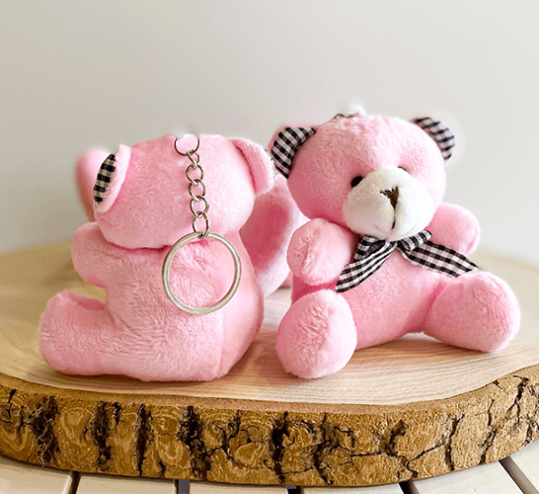 Pembe Peluş Ayıcık 12 Adet - 9cm