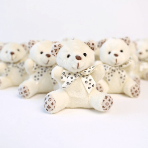 Beyaz Peluş Ayıcık 12 Adet - 10cm