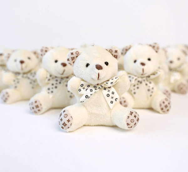 Beyaz Peluş Ayıcık 12 Adet - 10cm