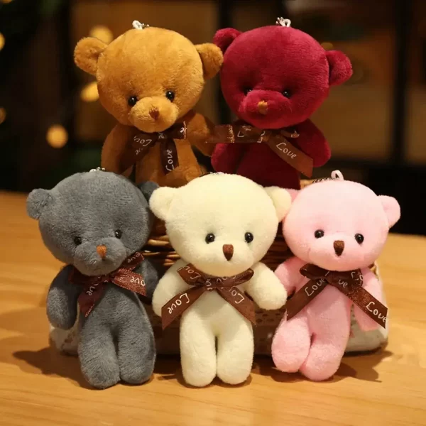 Açık Kahve Renkli Papyonlu Peluş Ayıcık Anahtarlık 12 Adet - 12cm - Görsel 7