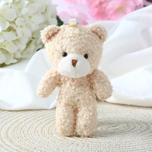 Elbisesiz Kahverengi Peluş Ayıcık Anahtarlık 12 Adet - 10cm