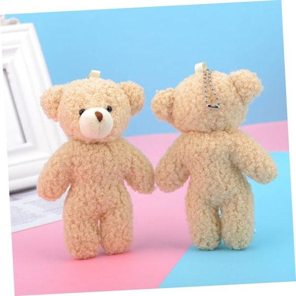 Elbisesiz Kahverengi Peluş Ayıcık Anahtarlık 12 Adet - 10cm - Görsel 4