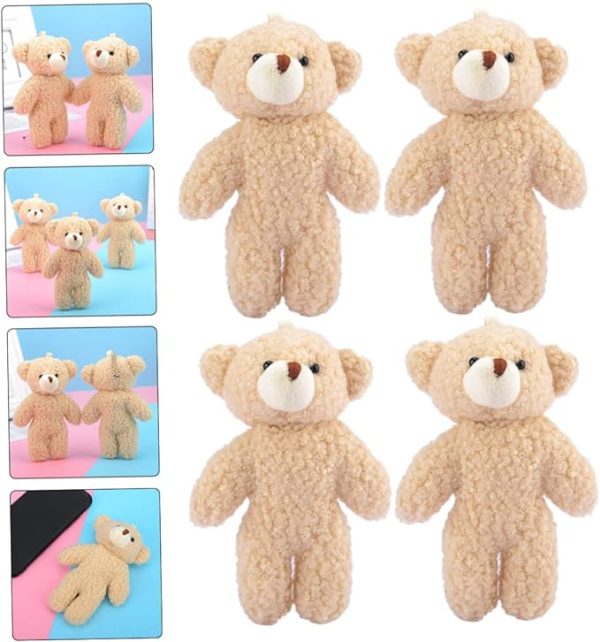 Elbisesiz Kahverengi Peluş Ayıcık Anahtarlık 12 Adet - 10cm - Görsel 6